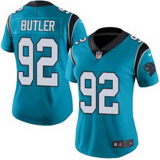 Nike Panthers #92 Vernon Butler Blue Alternate Womens Stitched NFL Vapor Untouchable Limited Jersey